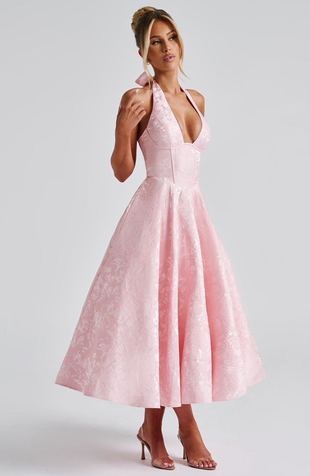 Ara™ | Midi Dress with Halter Neckline