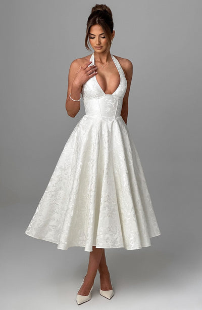 Ara™ | Midi Dress with Halter Neckline
