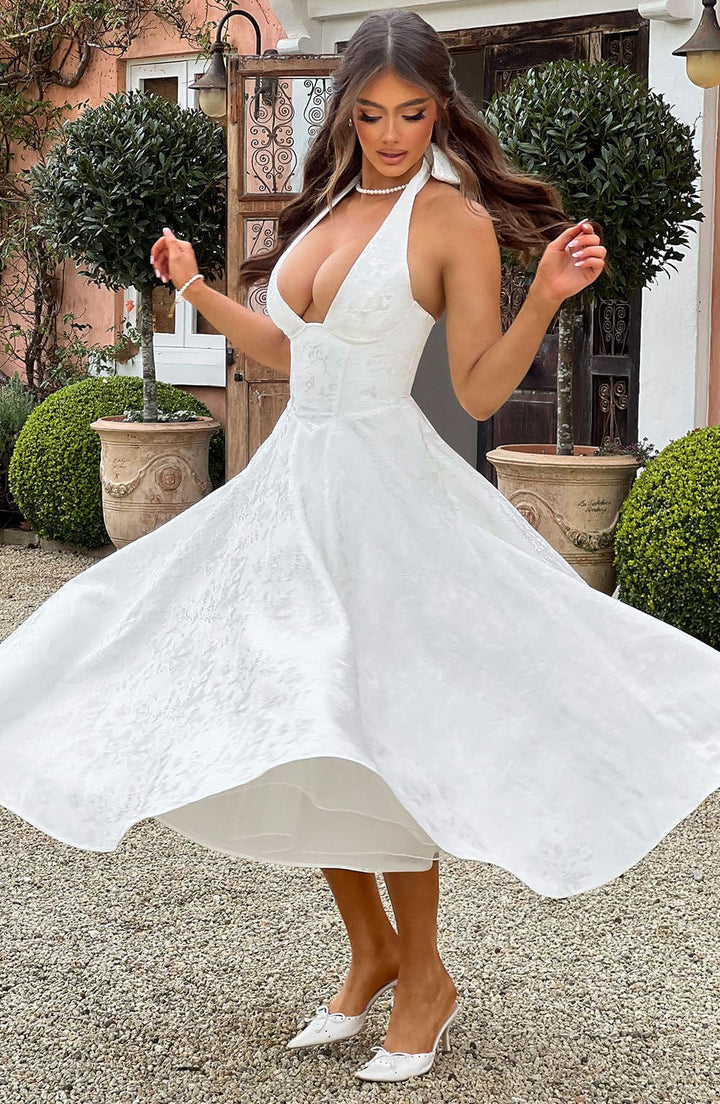 Ara™ | Midi Dress with Halter Neckline