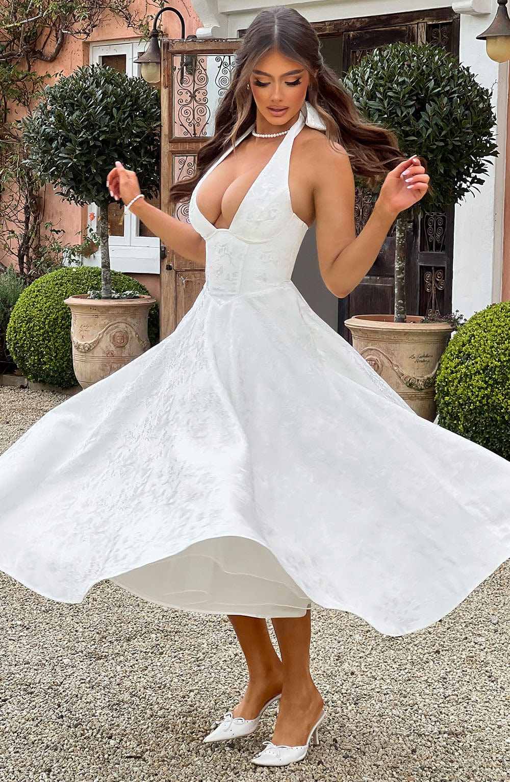 Ara™ | Midi Dress with Halter Neckline