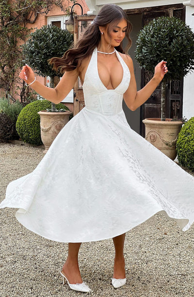 Ara™ | Midi Dress with Halter Neckline