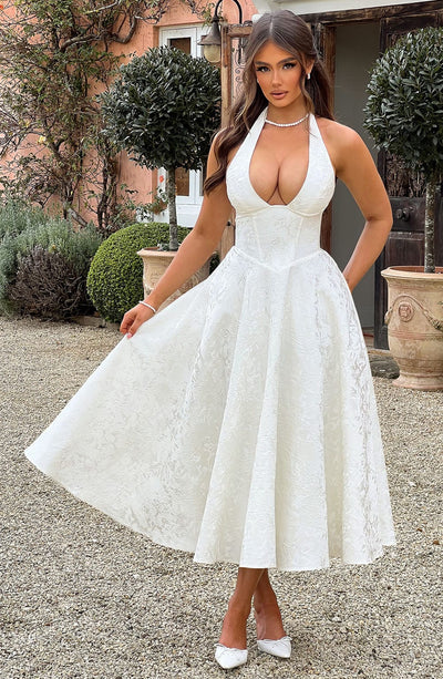 Ara™ | Midi Dress with Halter Neckline