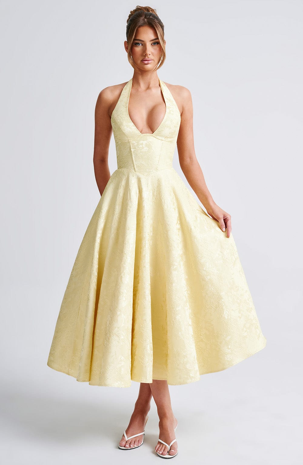 Ara™ | Midi Dress with Halter Neckline