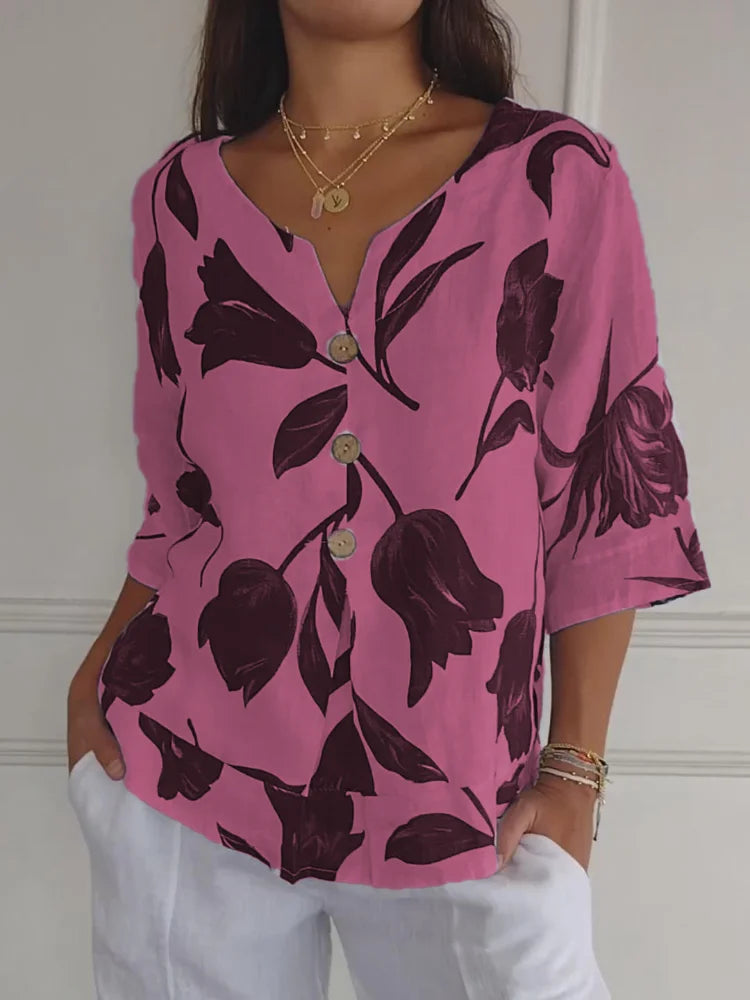 Maxime™ | Floral Button Blouse