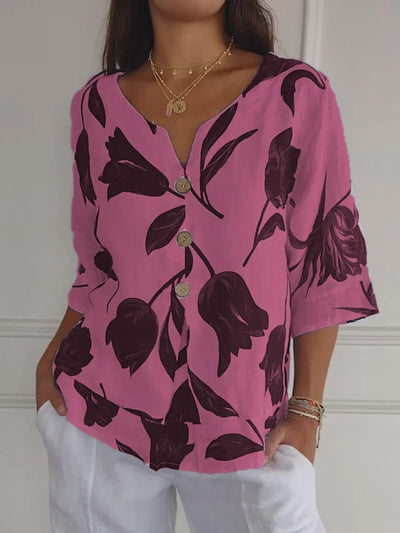 Maxime™ | Floral Button Blouse