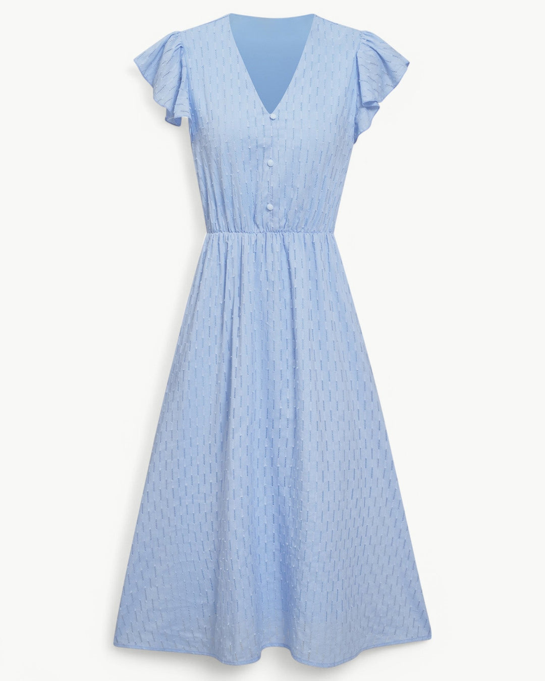 Lara™ | Dress with V-neck and Ruffled Sleeves