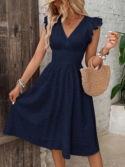 Audance™ | Elegant Wrap Dress with Gathered Waist
