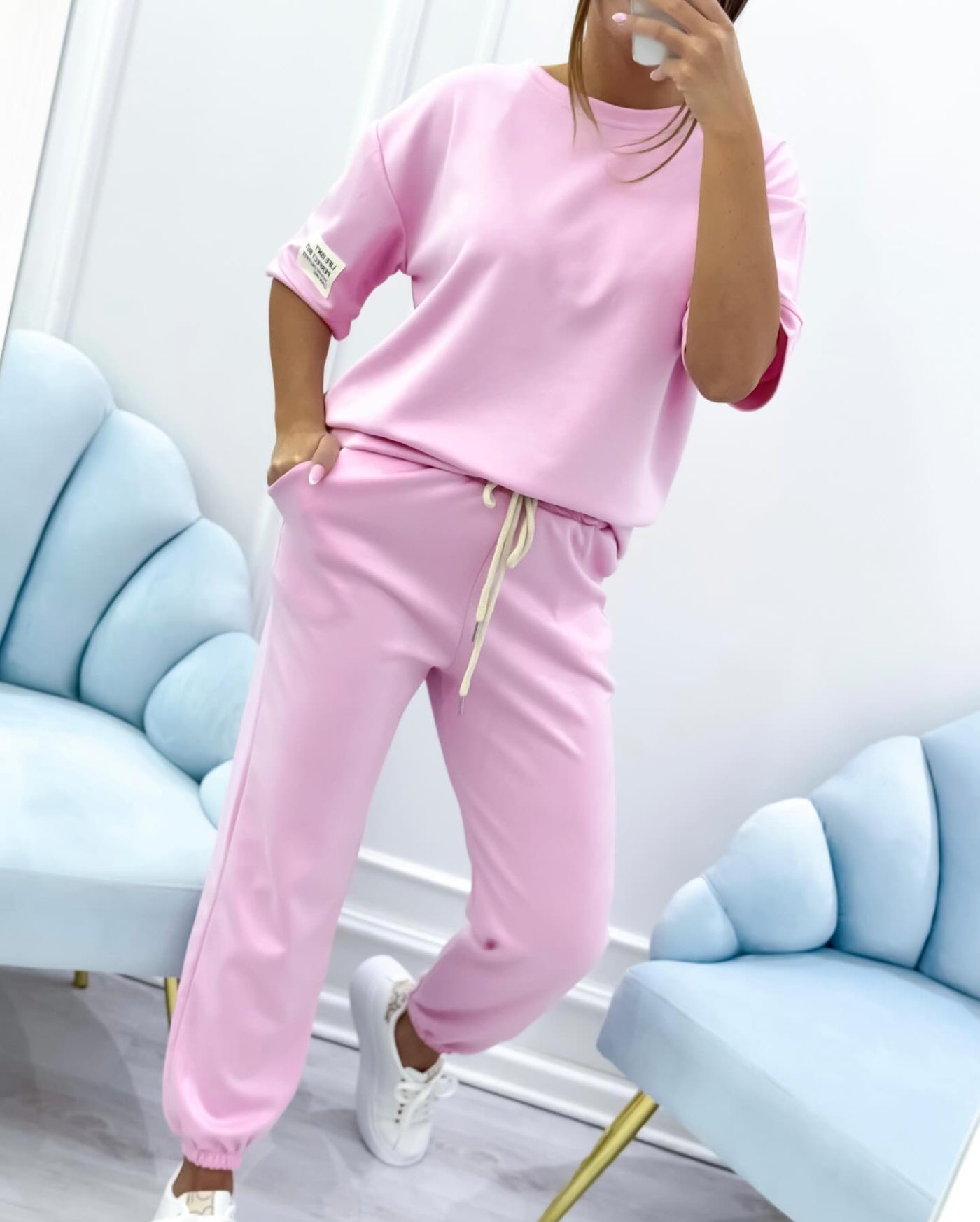 Faya™ | Casual Set with Solid Top & Pants