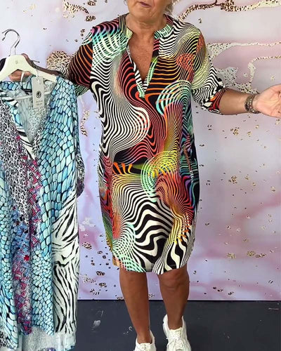 Ria™ | Vibrant V-Neck Dress
