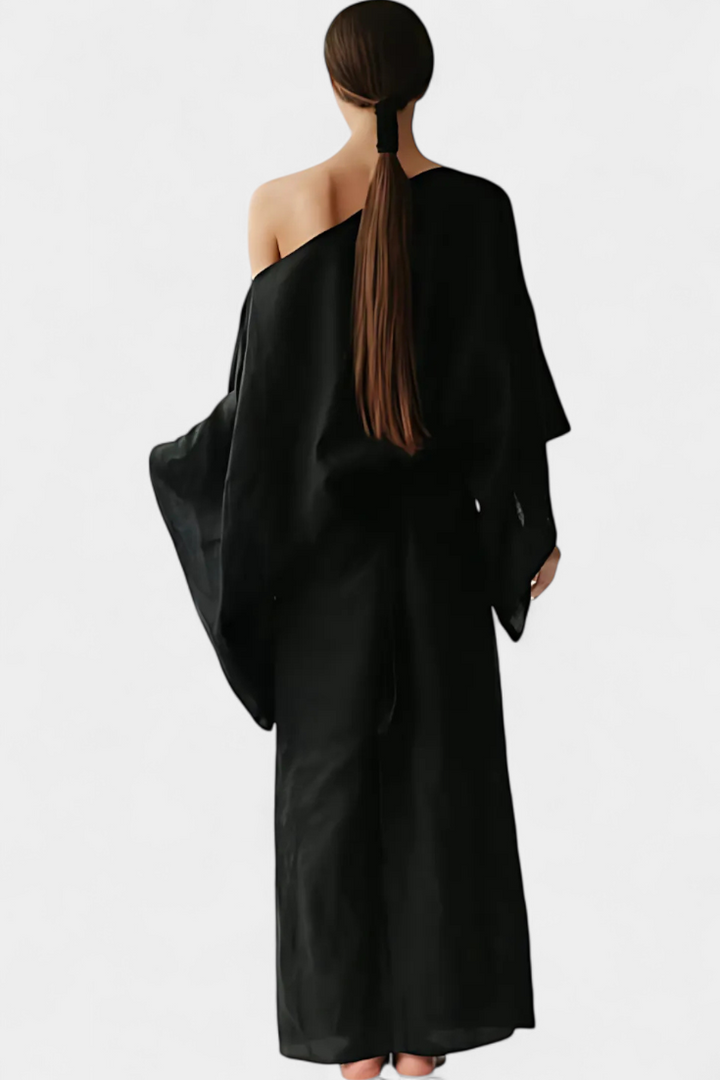 Kamilia Linen and Cotton Kimono Dress with Belt