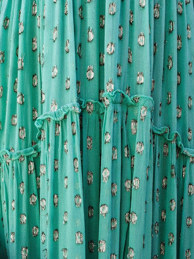 Evi™ Green Maxi Dress with V-Neck and Summer Ibiza Print