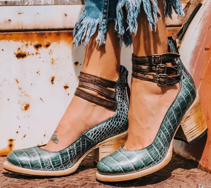 Ginevra™ | Multi-Strap Heels with Thick Heel