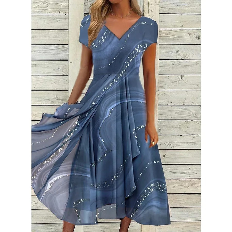 Naomi™ | Elegant V-Neck Midi Dress