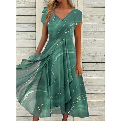 Naomi™ | Elegant V-Neck Midi Dress