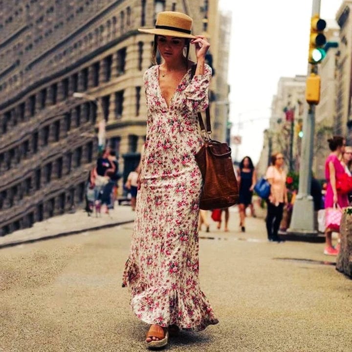 Ilse™ - Maxi Ibiza Style Floral Dress