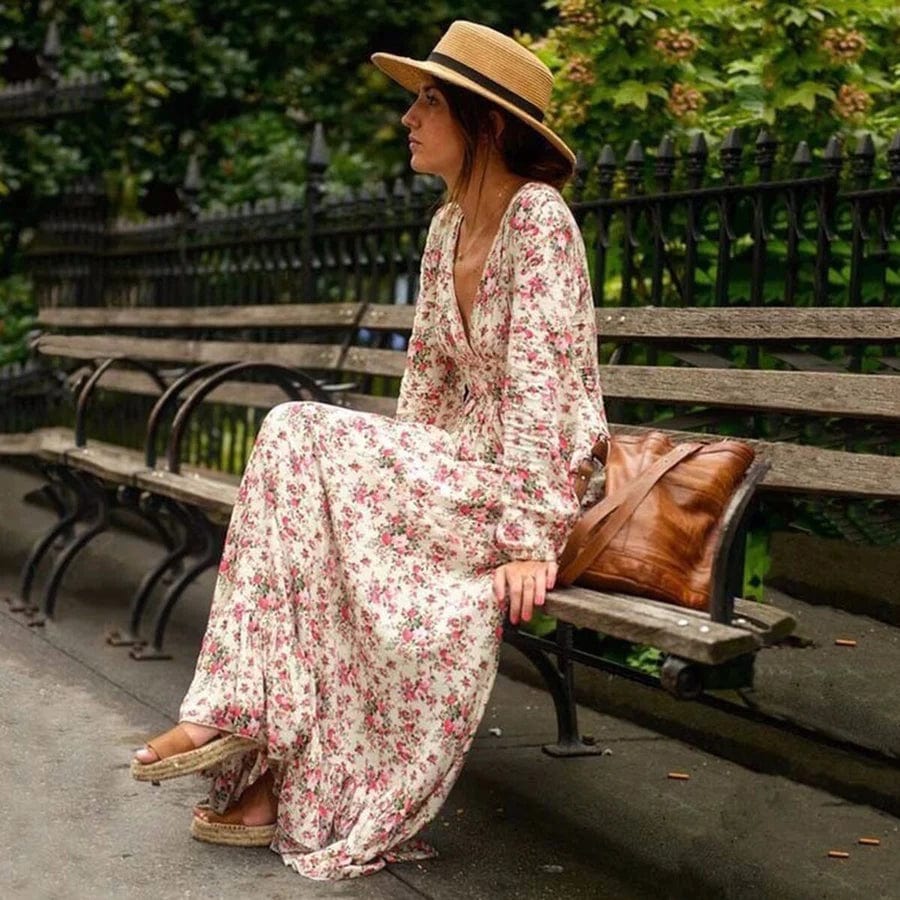 Ilse™ - Maxi Ibiza Style Floral Dress