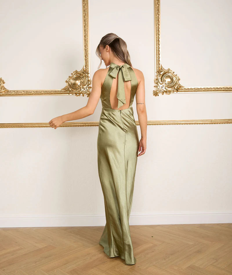 Gigi™ | Halter Neck Satin Bridesmaid Dress