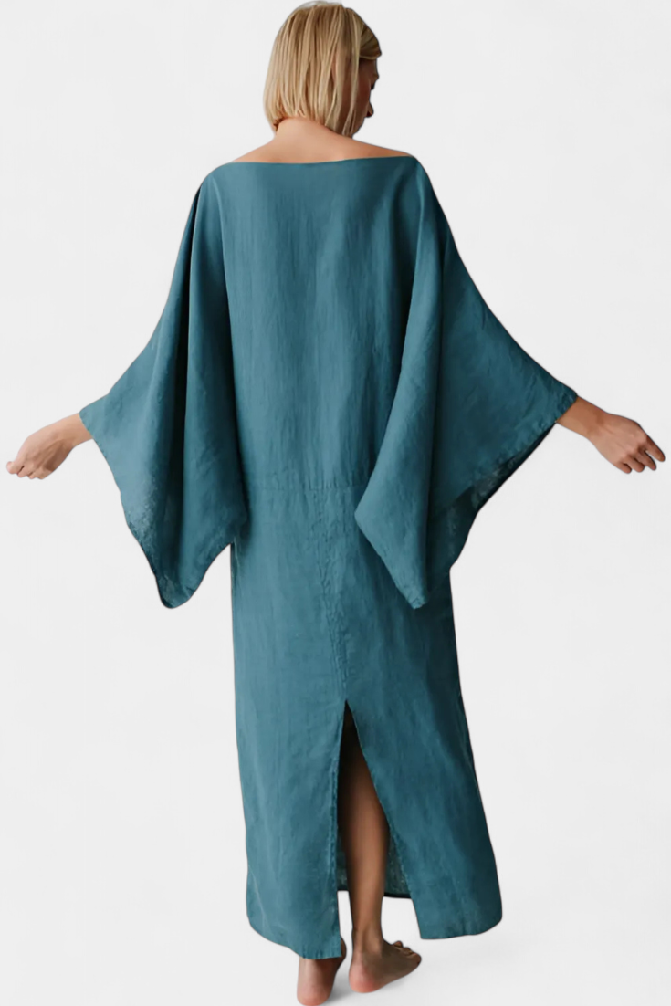 Kamila ™ | Stylish Linen & Cotton Kimono Dress