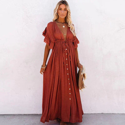 Julie™ - Red Long Beach Dress