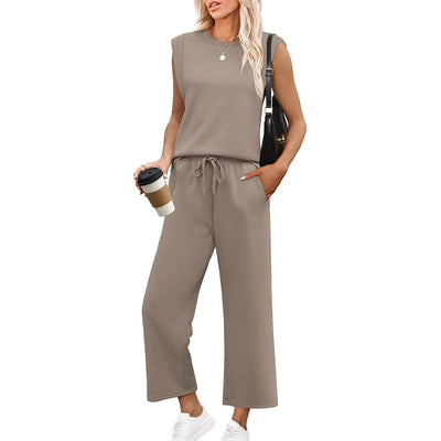 Pury™ | Casual Sleeveless Top & Wide Cropped Pants