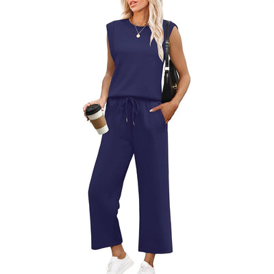 Pury™ | Casual Sleeveless Top & Wide Cropped Pants