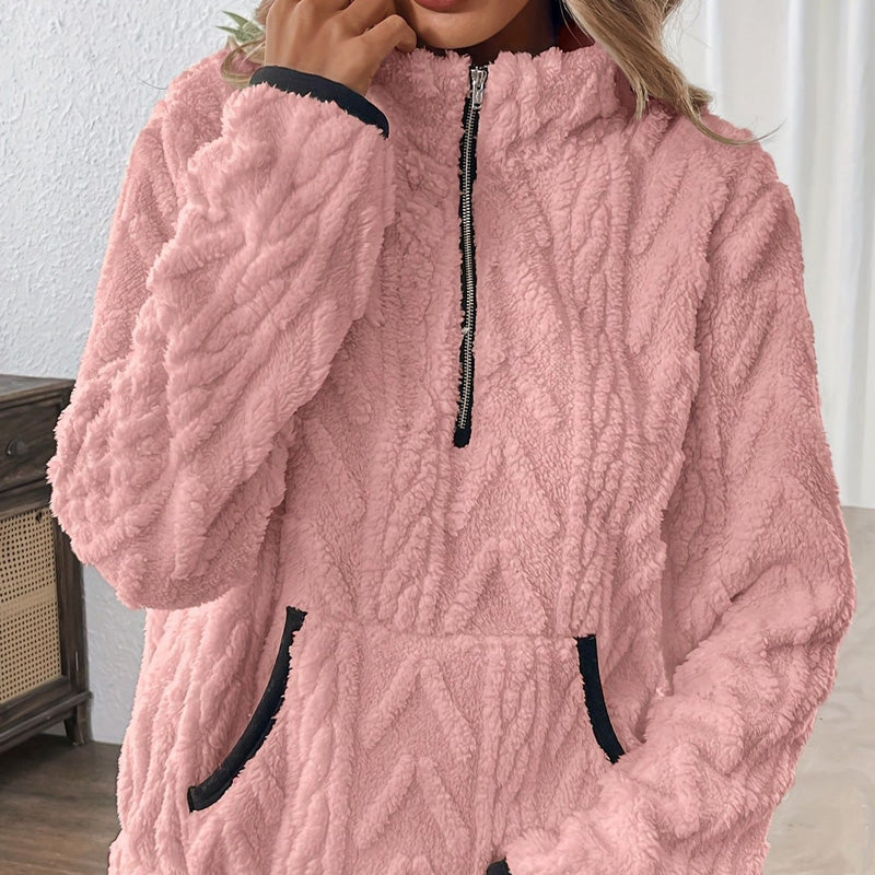 Half-Zip Sweatshirt with Fleece Pocket