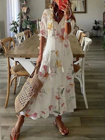 Ava™ | Elegant Boho Dress with Tummy Coverage