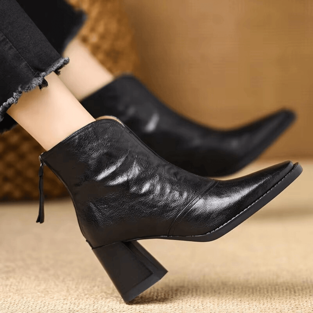 Claudia™ | Luxury Mid-Heel Ankle Boots