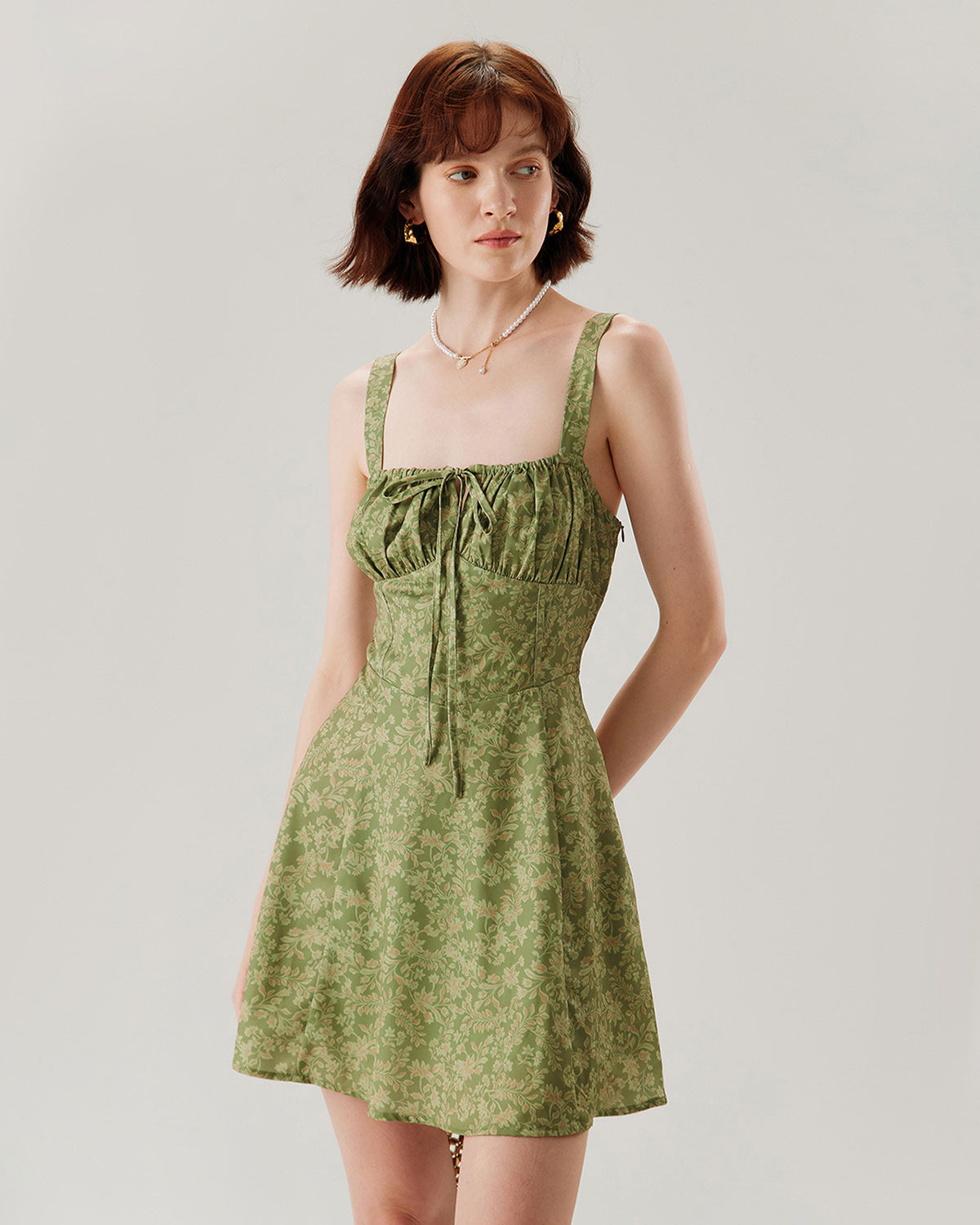 Riha™ | Floral Ruched Slip Mini Dress