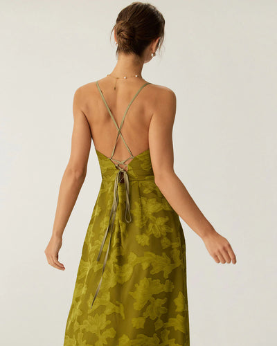 Rayan™ | Jacquard Slip Backless Maxi Dress
