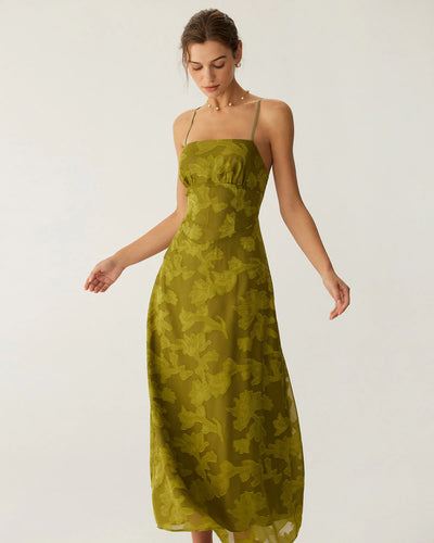 Rayan™ | Jacquard Slip Backless Maxi Dress