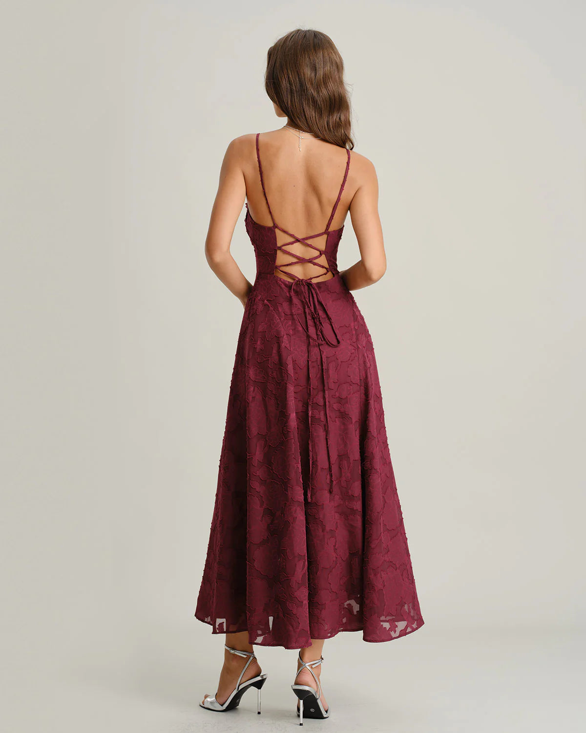 Rayan™ | Jacquard Slip Backless Maxi Dress