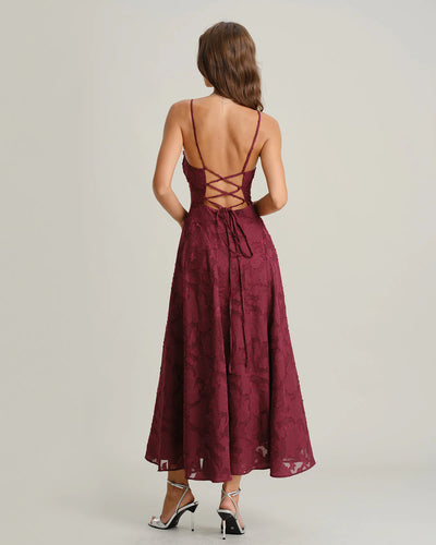 Rayan™ | Jacquard Slip Backless Maxi Dress