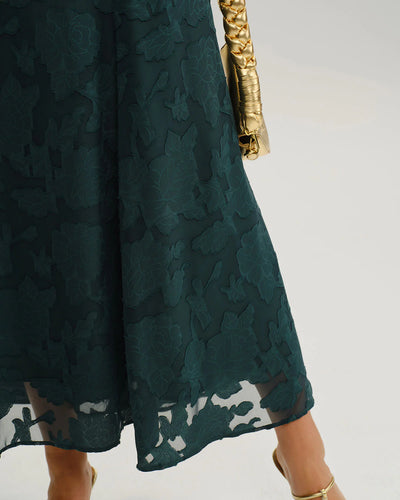 Rayan™ | Jacquard Slip Backless Maxi Dress