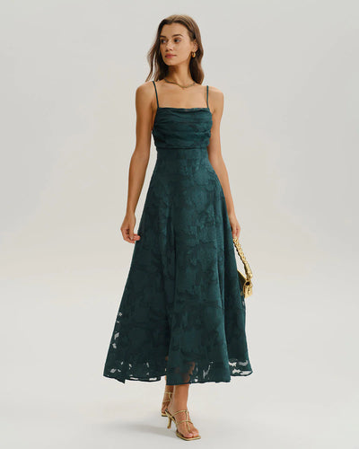 Rayan™ | Jacquard Slip Backless Maxi Dress