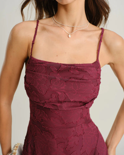 Rayan™ | Jacquard Slip Backless Maxi Dress