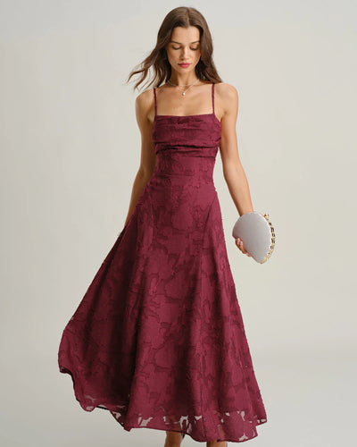 Rayan™ | Jacquard Slip Backless Maxi Dress